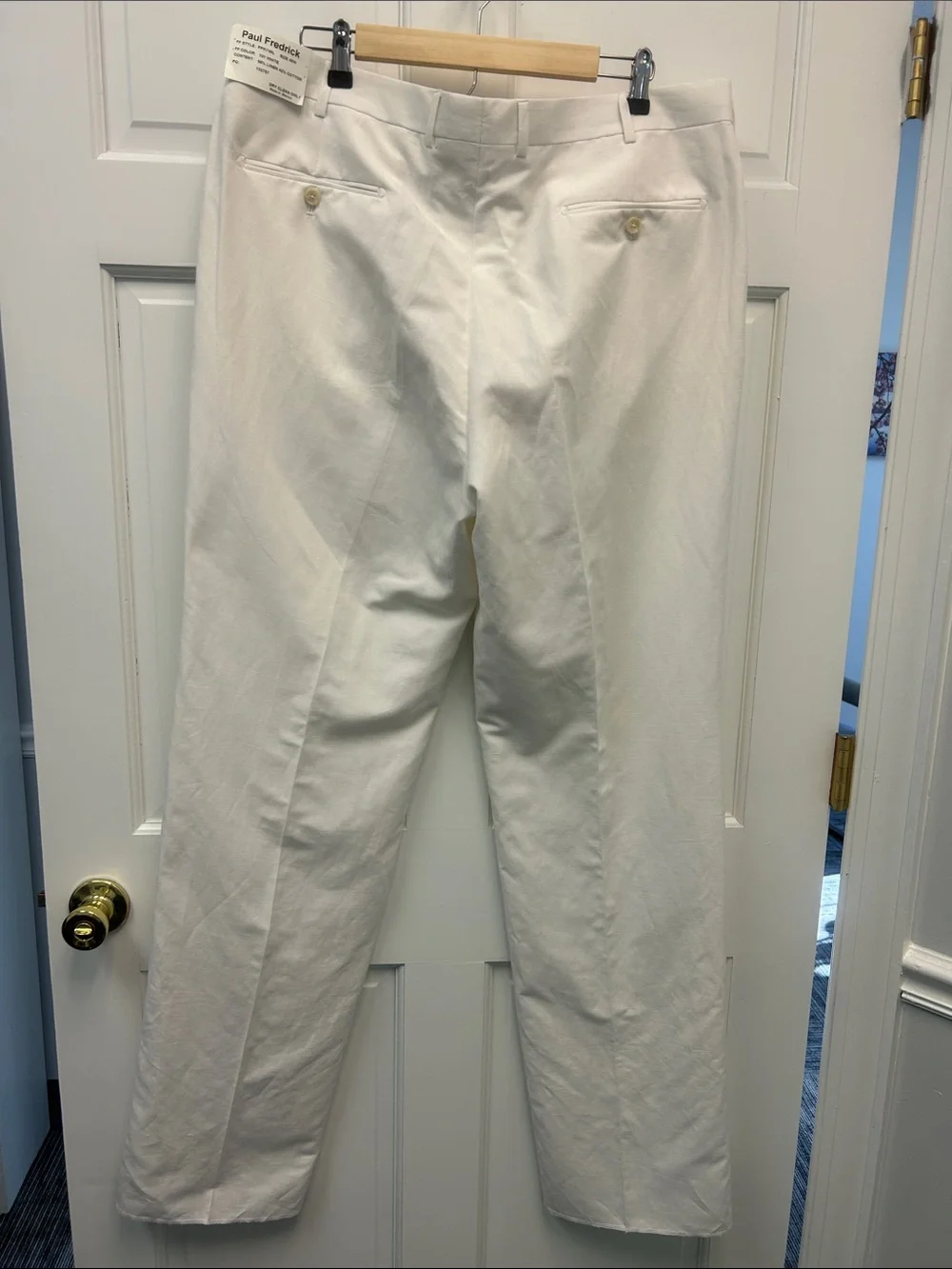 NWT Paul Fredrick White Linen Blend Pleated Men’s Summer Pants Size 40